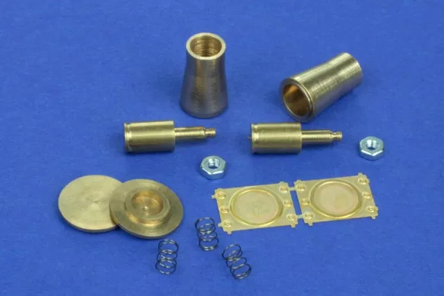 RB Model 35A09 Railroad flat buffer turned and photo etch brass kit set contains two buffers 1/35 – Bild 3