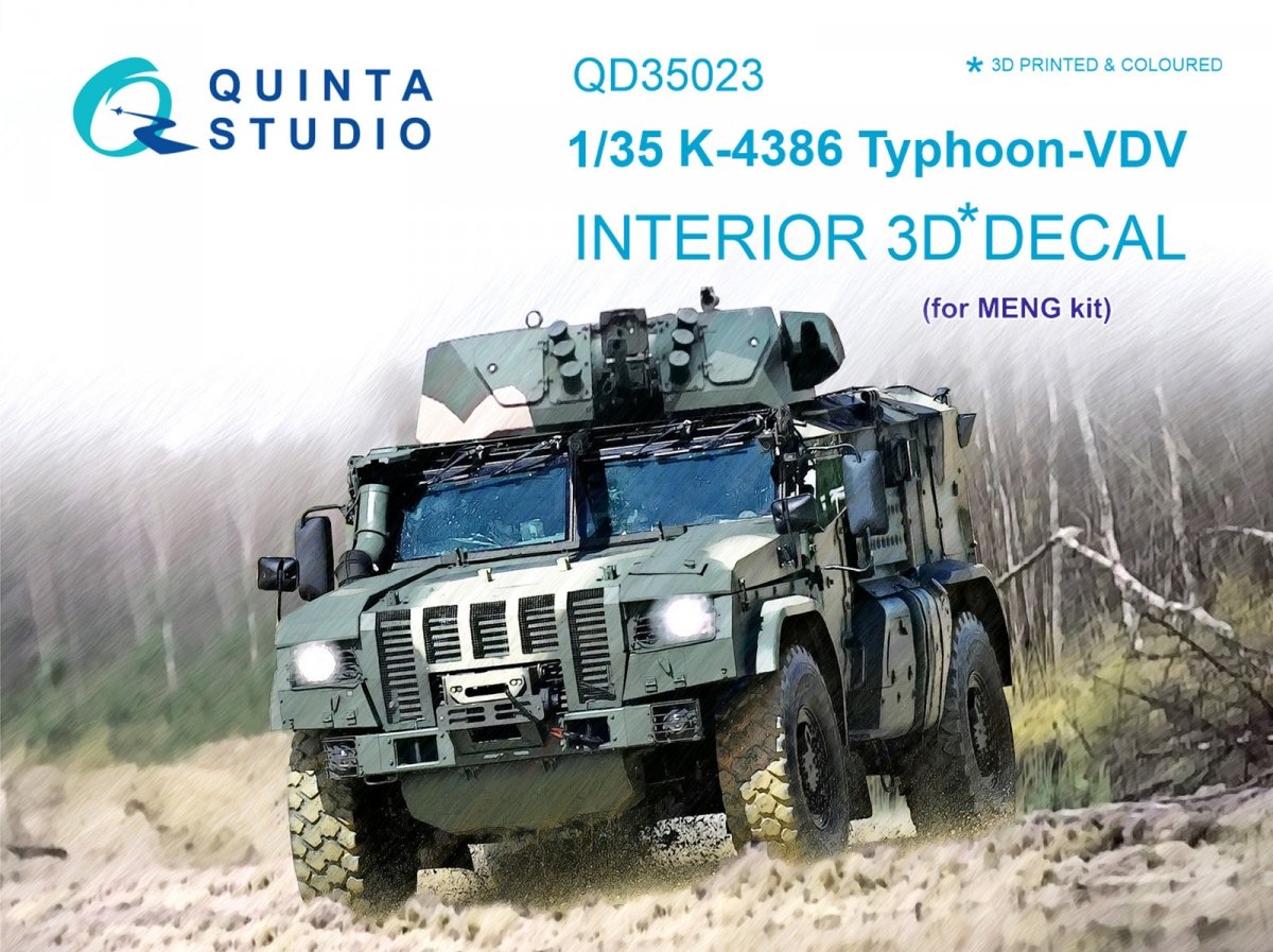 Quinta Studio QD35023 K-4386 Typhoon VDV 3D-Printed &amp; colored Interior on decal paper (for MENG kit) 1/35