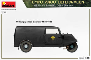 MiniArt 35382 TEMPO A400 LIEFERWAGEN. GERMAN 3-WHEEL DELIVERY VAN 1/35 – imagen 4
