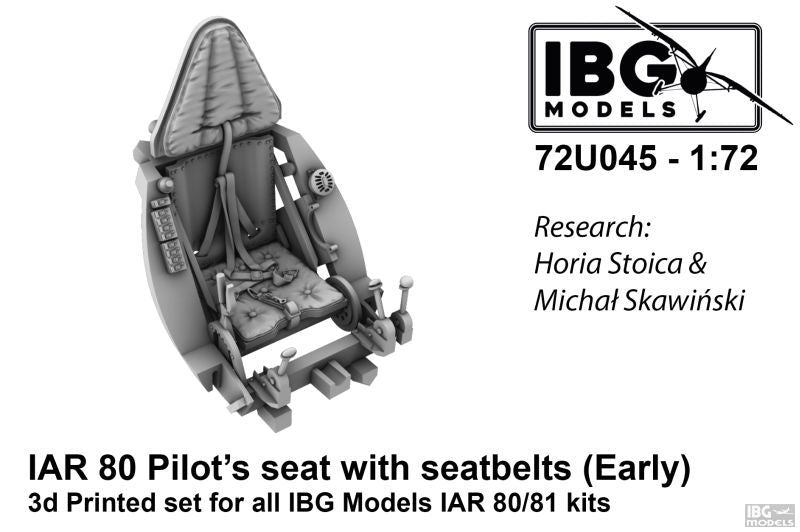 IBG 72U045 Pilot's Seat with Seatbelts for IAR 80/81 (Early, used until 1941) 1/72