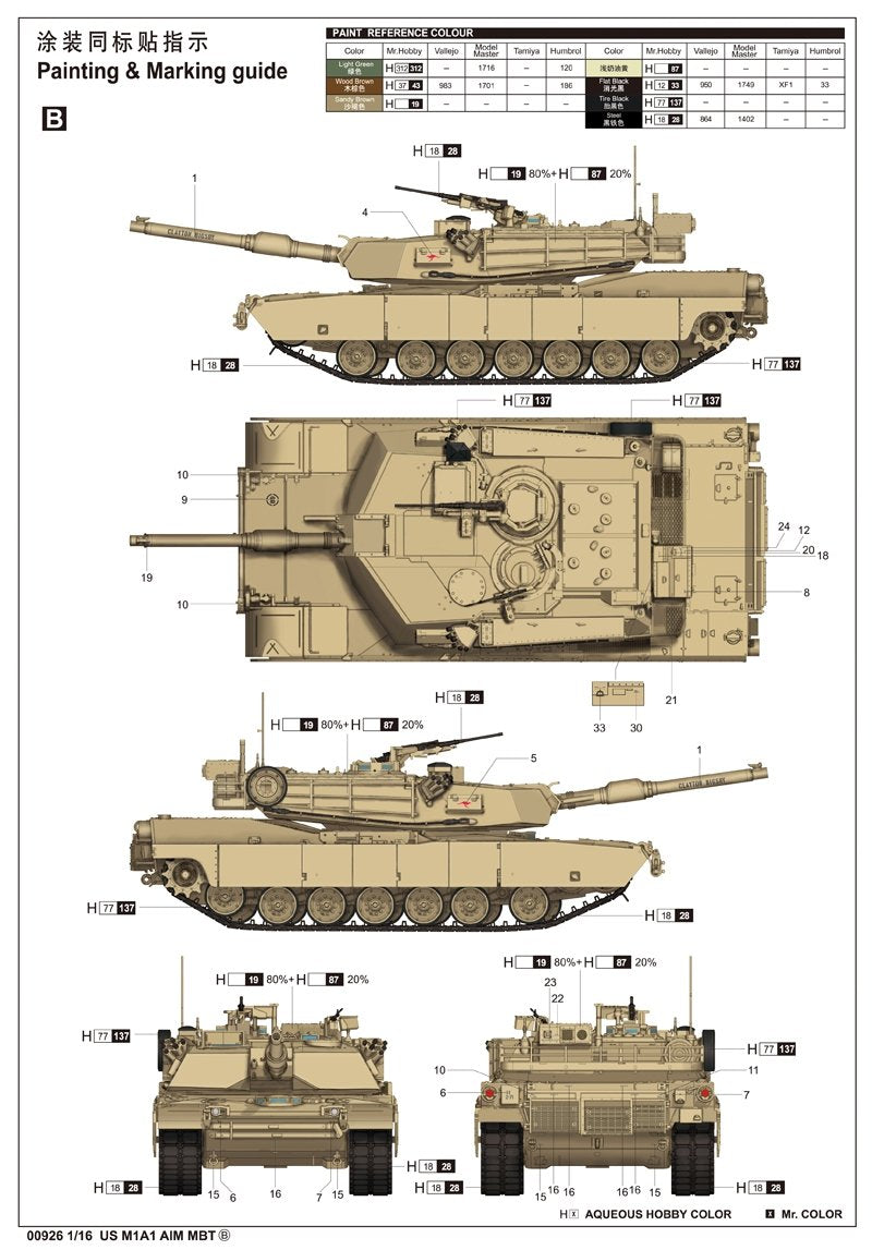 Trumpeter 00926 US M1A1 AIM MBT 1/16 – Bild 3