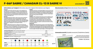 Heller 56277 F-86F SABRE / CANADAIR CL-13 B SABRE VI - Starter Kit 1/72 – immagine 4