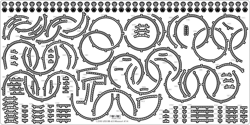 Pontos 23004F1 USS BB-61 Iowa 1944 Ensemble de détails (Pont en bois teinté teck) (1/200) – image 14
