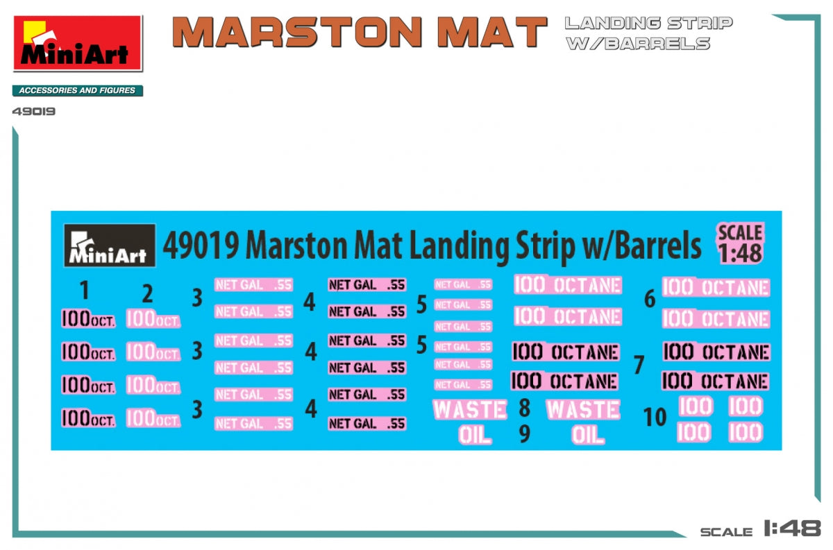 MiniArt 49019 MARSTON MAT LANDING STRIP w/BARRELS 1/48 – imagen 2