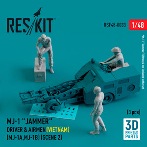 RESKIT RSF48-0033 MJ-1 Jammer Driver airmens (Vietnam) (MJ-1A,MJ-1B) (scene 2) (3 pcs) (3D Printed) 1/48 – imagen 2