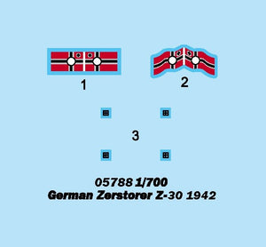 Trumpeter 05788 German Zerstorer Z-30 1942 1/700 – imagen 2