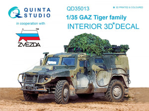 Quinta Studio QD35013 GAZ Tiger family 3D-Printed &amp;amp; coloured Interior on decal paper (for Zvezda kit) 1/35