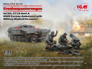 ICM 35114 Krankenpanzerwagen Sd.Kfz.251/8 Ausf.A Ambulance allemande de la Seconde Guerre mondiale avec personnel médical militaire 1/35
