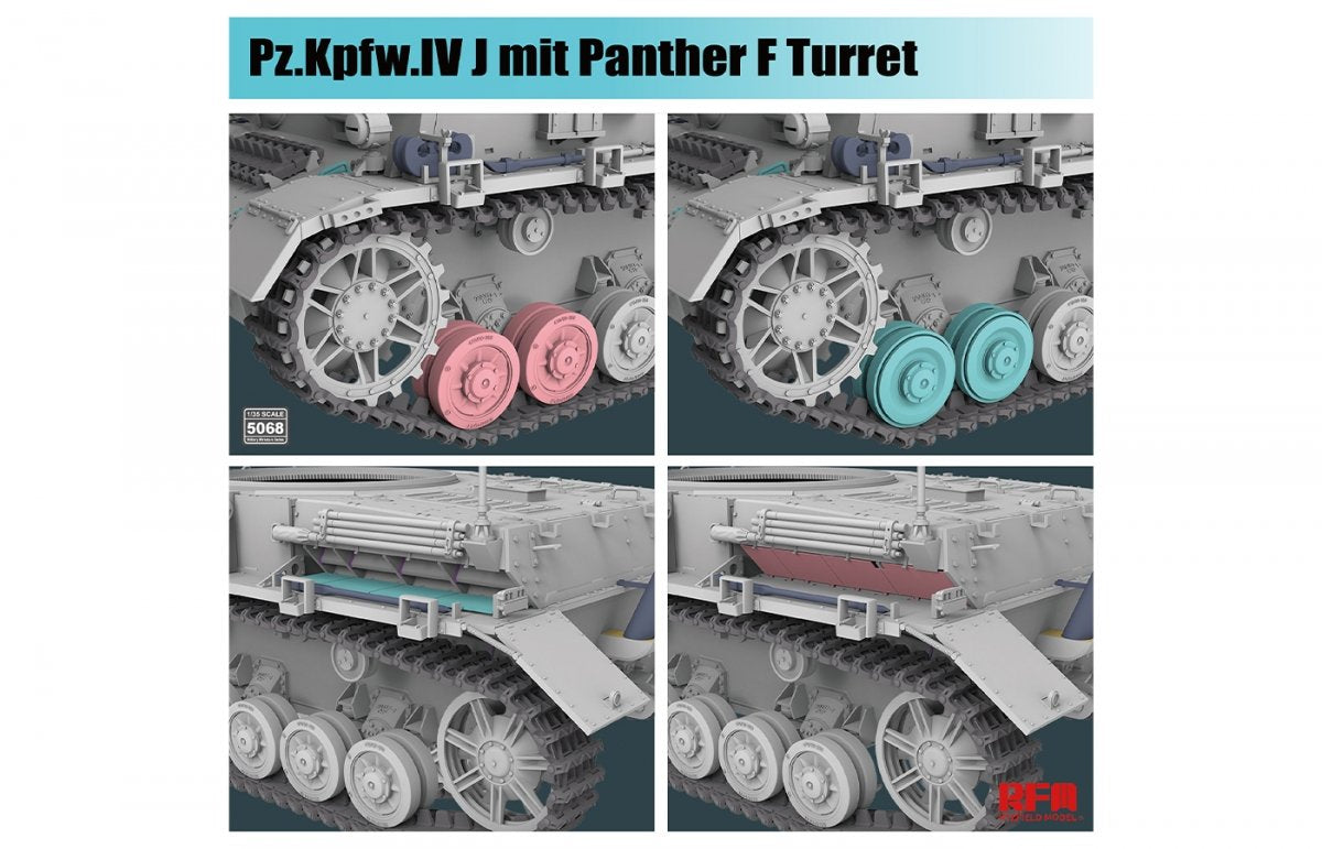 Rye Field Model 5068 Pz.Kpfw.IV J mit Panther F Turret 1/35 – immagine 4