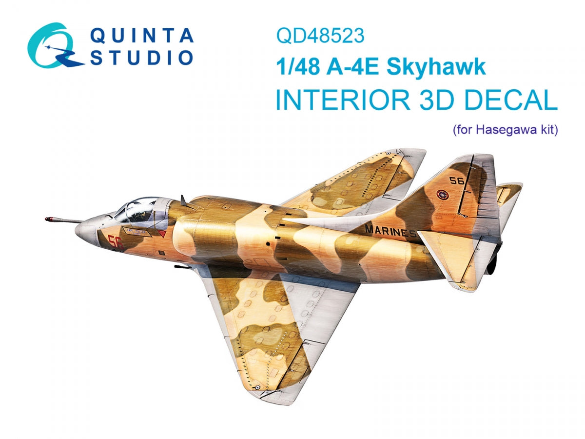 Quinta Studio QD48523 A-4E 3D-Printed &amp;amp; coloured Interior on decal paper (Hasegawa/Hobby2000) 1/48