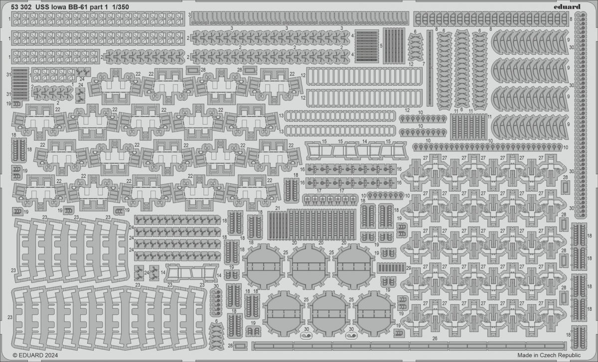 Eduard 53302 USS Iowa BB-61 part 1 HOBBY BOSS 1/350