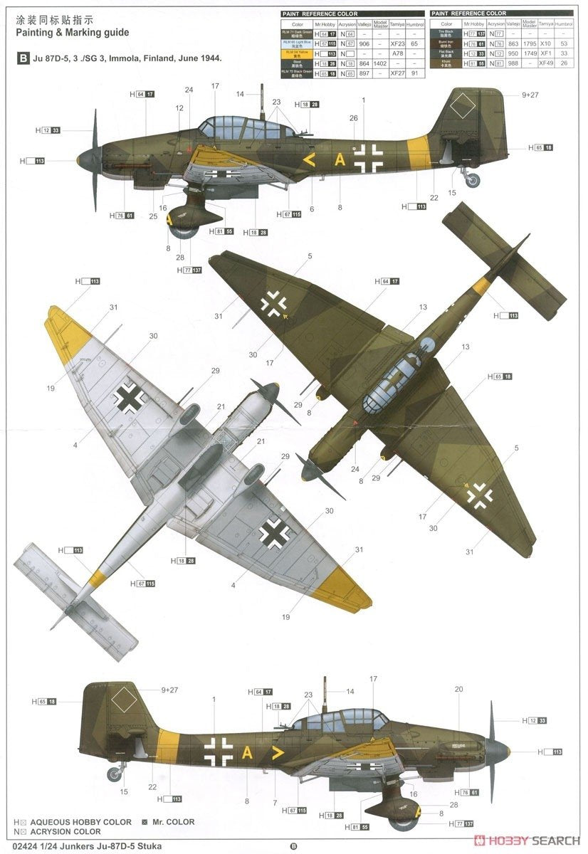 Trumpeter 02424 Junkers Ju-87D-5 Stuka 1/24 – immagine 17