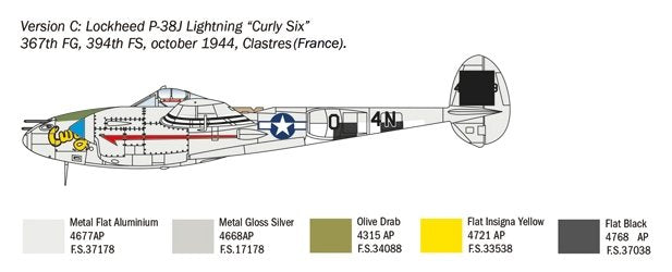 Italeri 1446 P-38J Lightning 1/72 – immagine 9