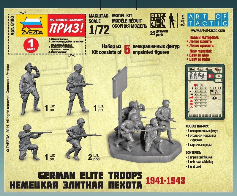 Zvezda 6180 German Elite Troops 1941-1943 1/72 – imagen 2