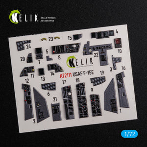 KELIK K72111 F-15E interior 3D decals for Academy kit 1/72 – immagine 3