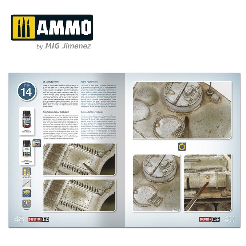 AMMO of Mig Jimenez 6603 SOLUTION BOOK 20 - How to Paint WWII Soviet Winter Vehicles (English, Spanish, Francais, Deutsch) – imagen 7