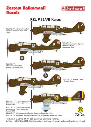 Techmod 72124 - PZL-23A/B Karaś 1/72 – image 2