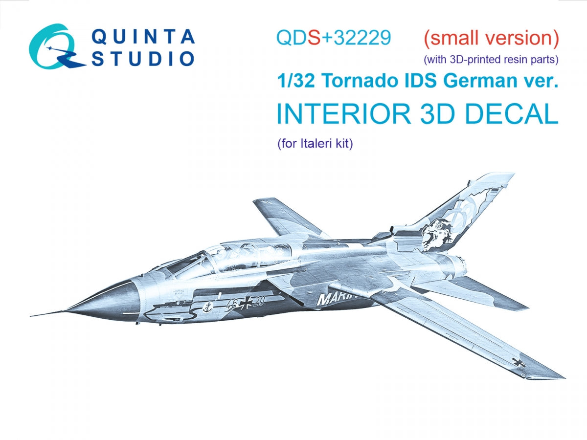 Quinta Studio QDS+32229 Tornado IDS German 3D-Printed &amp;amp; coloured Interior on decal paper (Italeri) (Small version) (with 3D-printed resin parts) 1/32