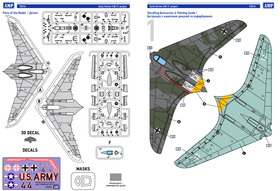 AMP 72017 Early Horten H IX V1 project w/BMW 003j 1/72 – zdjęcie 5