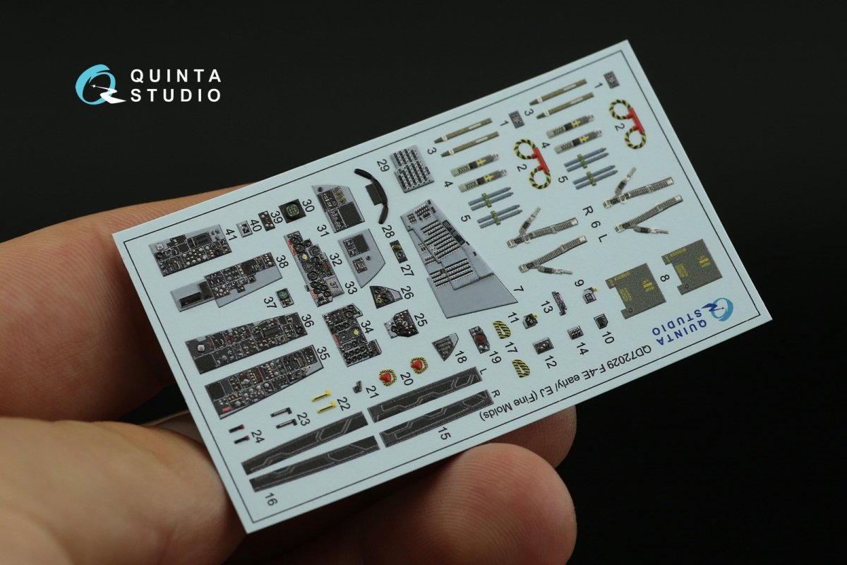 Quinta Studio QD72029 F-4E early/F-4EJ 3D-Printed &amp;amp; coloured Interior on decal paper (for FineMolds kit) 1/72 – zdjęcie 4
