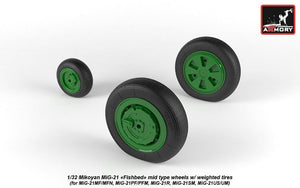 Armory Models AW32010 Mikoyan MiG-21 Fishbed wheels w/ weighted tires, mid 1/32 – imagen 4
