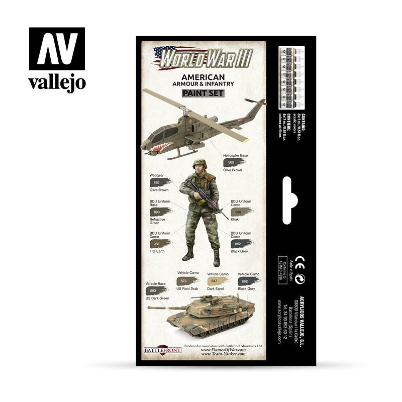 Vallejo 70220 WWIII American Armour &amp;amp; Infantry 8x17ml – Bild 3