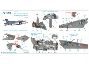 Quinta Studio QD48368 Buccaneer S.2 early 3D-Printed &amp;amp; colored Interior on decal paper (Airfix) 1/48 – image 2