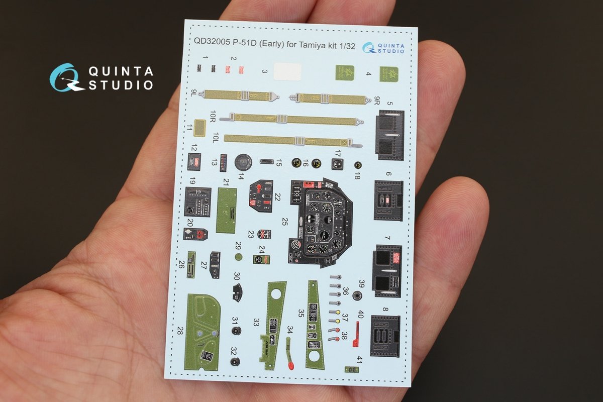 Quinta Studio QD32005 P-51D (Early) 3D-Printed &amp;amp; coloured Interior on decal paper (for Tamiya kit) 1/32 – Bild 3