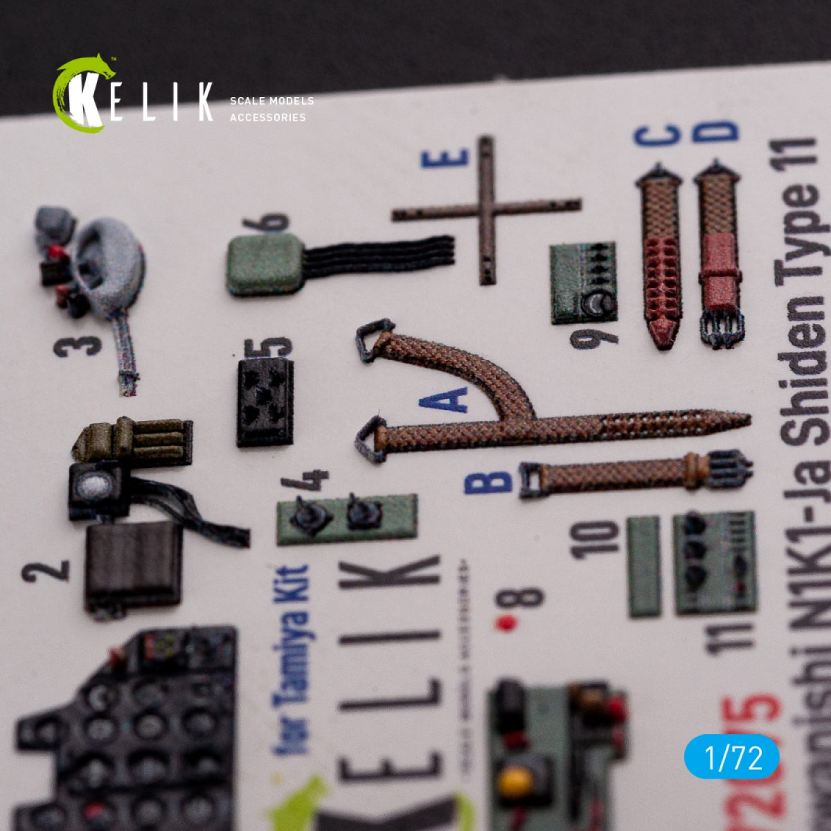 KELIK K72075 N1K1-Ja Shiden Type 11 interior 3D decals for Tamiya kit 1/72 – imagen 4