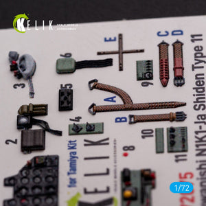 KELIK K72075 N1K1-Ja Shiden Type 11 interior 3D decals for Tamiya kit 1/72 – imagen 4