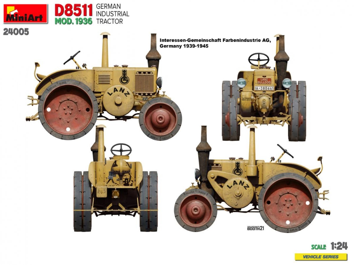 MiniArt 24005 GERMAN INDUSTRIAL TRACTOR D8511 MOD. 1936 1/24 – imagen 5