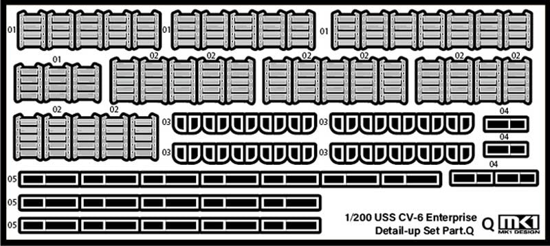 MK1 Design MD-20021 US Navy Aircraft Carrier CV-6 Enterprise Detail Up Parts Dx for Trumpeter 1/200 – imagen 47