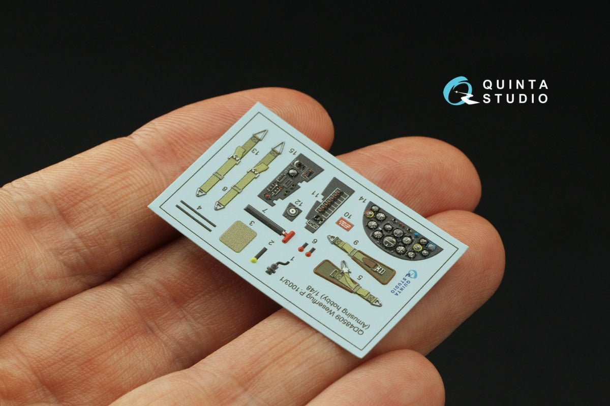 Quinta Studio QD48509 Weserflug P1003.1 3D-Printed coloured Interior on decal paper (Amusing hobby) 1/48 – immagine 4