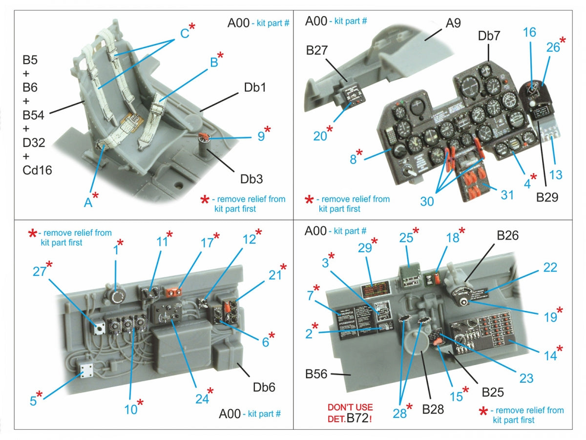 Quinta Studio QD48510 P-47 D-30 3D-Printed coloured Interior on decal paper (Miniart) 1/48 – zdjęcie 2