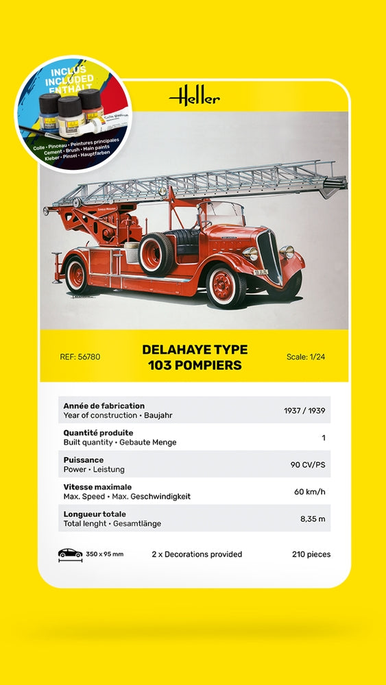 Heller 56780 Delahaye Type 103 Pompiers - Kit de démarrage 1/24 – image 2