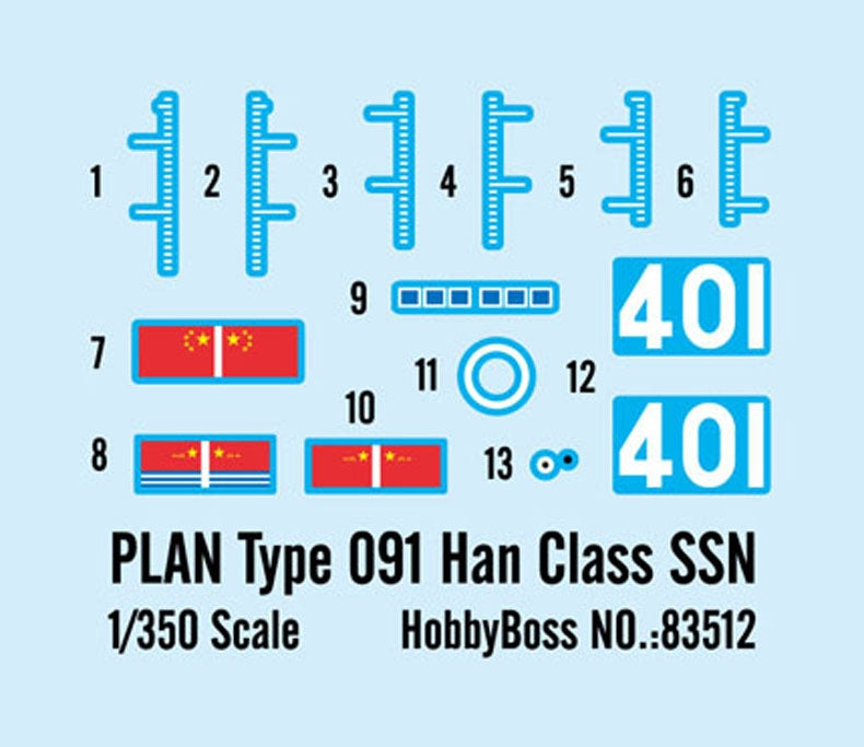 Hobby Boss 83512 PLAN Type 091 Han Class SSN 1/350 – Bild 8