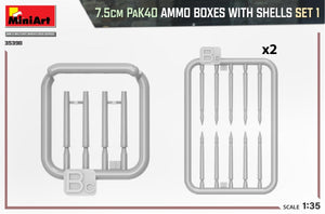 MiniArt 35398 7.5cm PaK40 AMMO BOXES WITH SHELLS SET 1 1/35 – immagine 3