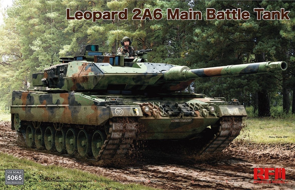Maquette Rye Field 5065, char de combat principal Leopard 2A6, échelle 1/35