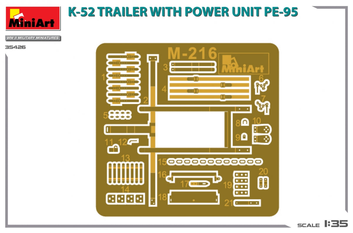 MiniArt 35426 K-52 TRAILER w/POWER UNIT PE-95 1/35 – immagine 3