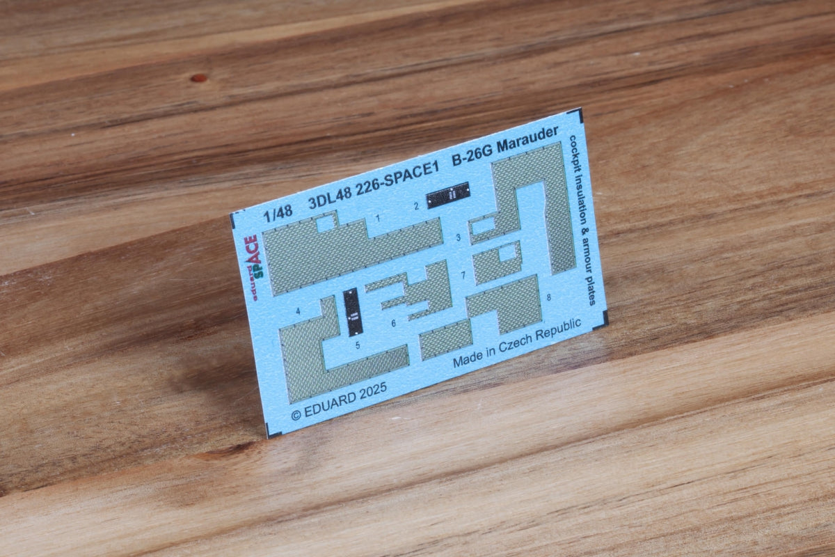 Eduard 3DL48226 B-26G Marauder cockpit insulation &amp; armor plates SPACE ICM 1/48