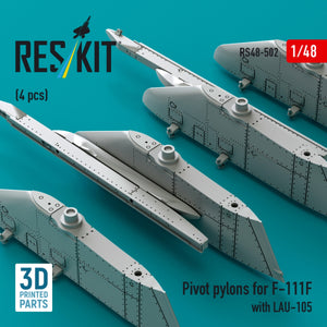 RESKIT RS48-0502 Pivot pylons for F-111F with LAU-105 (4 pcs) (3D Printed) 1/48 – imagen 2