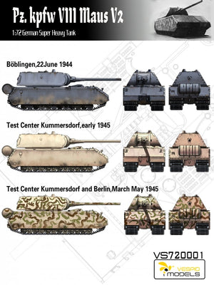 Vespid Models VS720001 Pz.Kpfw. VIII Maus V2 German Super Heavy Tank 1/72 – immagine 5