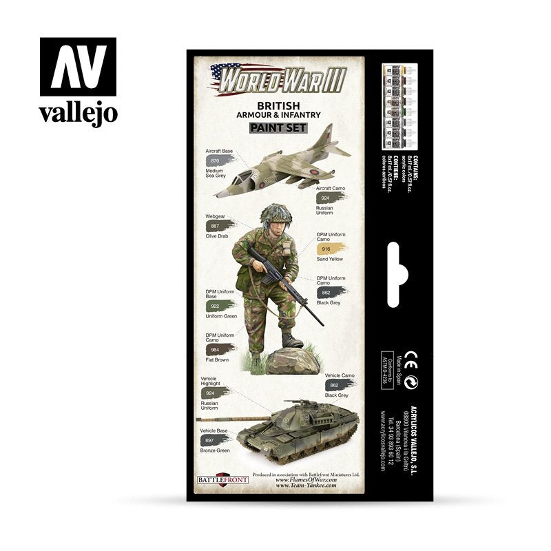 Vallejo 70222 WWIII British Armour &amp;amp; Infantry 8x17ml – imagen 2