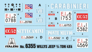 Italeri 6355 WILLYS JEEP 1/4 TON 4X4 ARMA DEI CARABINIERI 1/24 – immagine 4