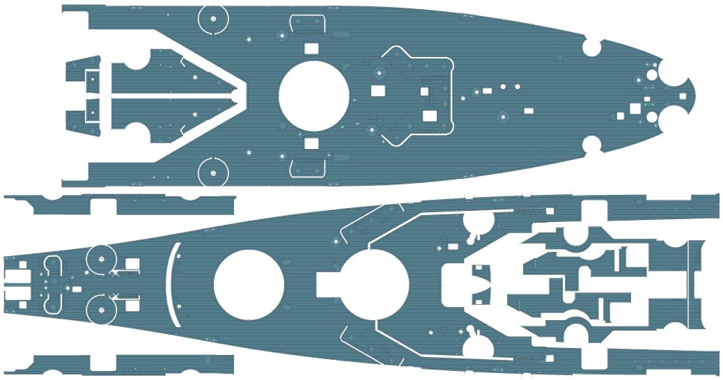 Pontos 37034FB USS BB-63 Missouri 1945 Advanced Detail Up Set for Hobbyboss Kit (Deck Blue 20B stained wooden deck) 1/350 – imagen 34