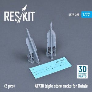 RESKIT RS72-0395 AT730 TRIPLE STORE RACKS FOR RAFALE (2 PCS) (3D PRINTED) 1/72 – imagen 2