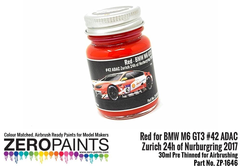 Zero Paints 1646 BMW M6 GT3 42 Zurich 24h Of Nurburgring 2017 Red 30ML – image 2