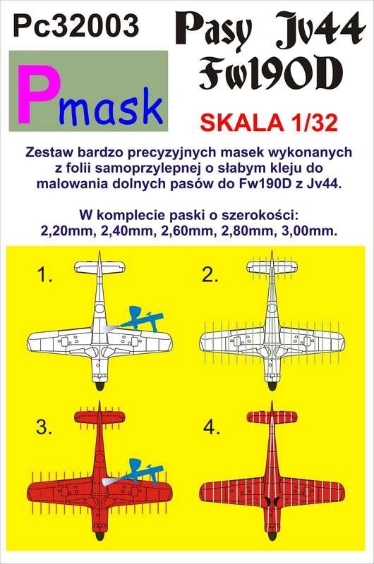Masques de peinture inférieurs P-Mask PC32003 FW190D JV44 (1/32)