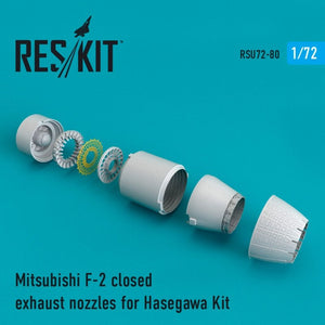 RESKIT RSU72-0080 Tuyères d&amp;#39;échappement fermées Mitsubishi F-2 pour Hasegawa 1/72