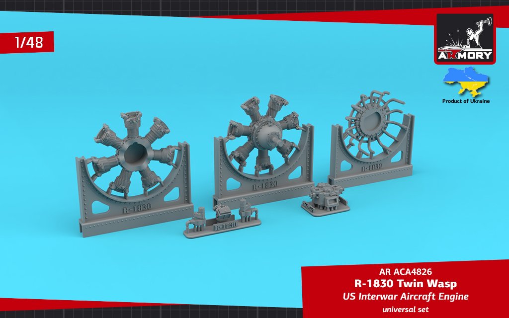 Armory Models ACA4826 R-1830 Twin Wasp US Inter-War &amp;amp; WWII aircraft engine 1/48 – imagen 5